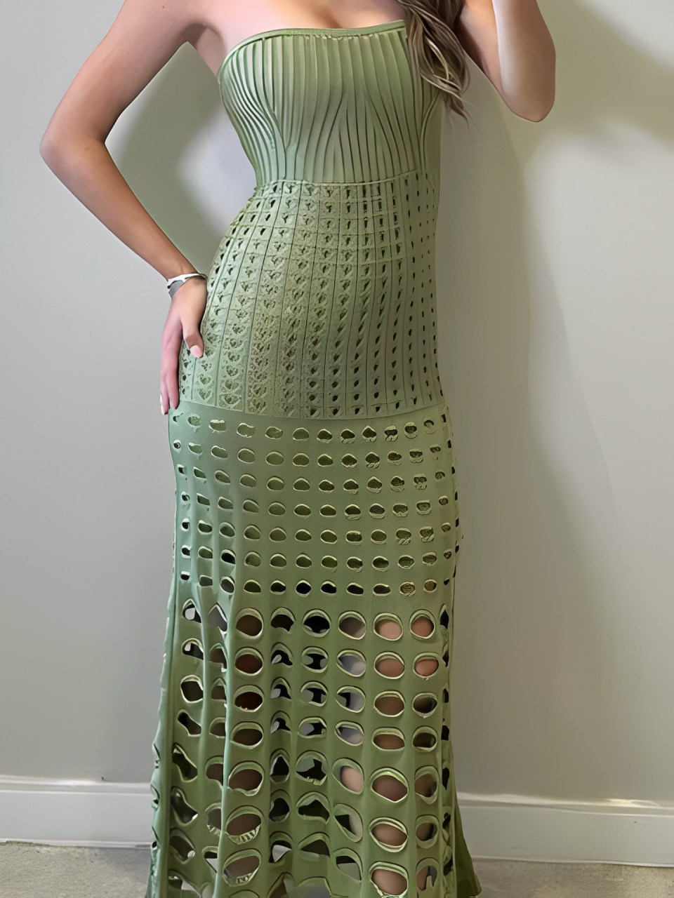 Vestido Feminino Longo Tomara que Caia com Modelagem Sereia - Serena