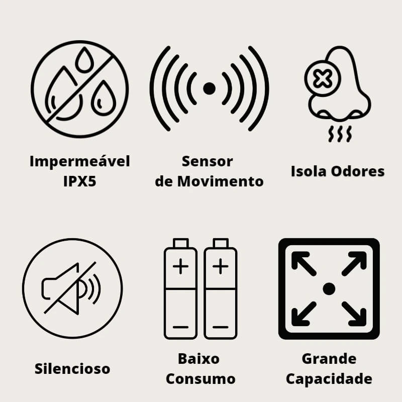Lixeira Luxo Automática para Banheiro e Cozinha